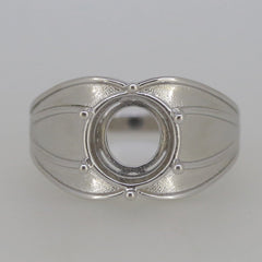 Contemporary Men's Ring Settings Platinum Ring Mounting Round RD 10x10mm Syzjewelry