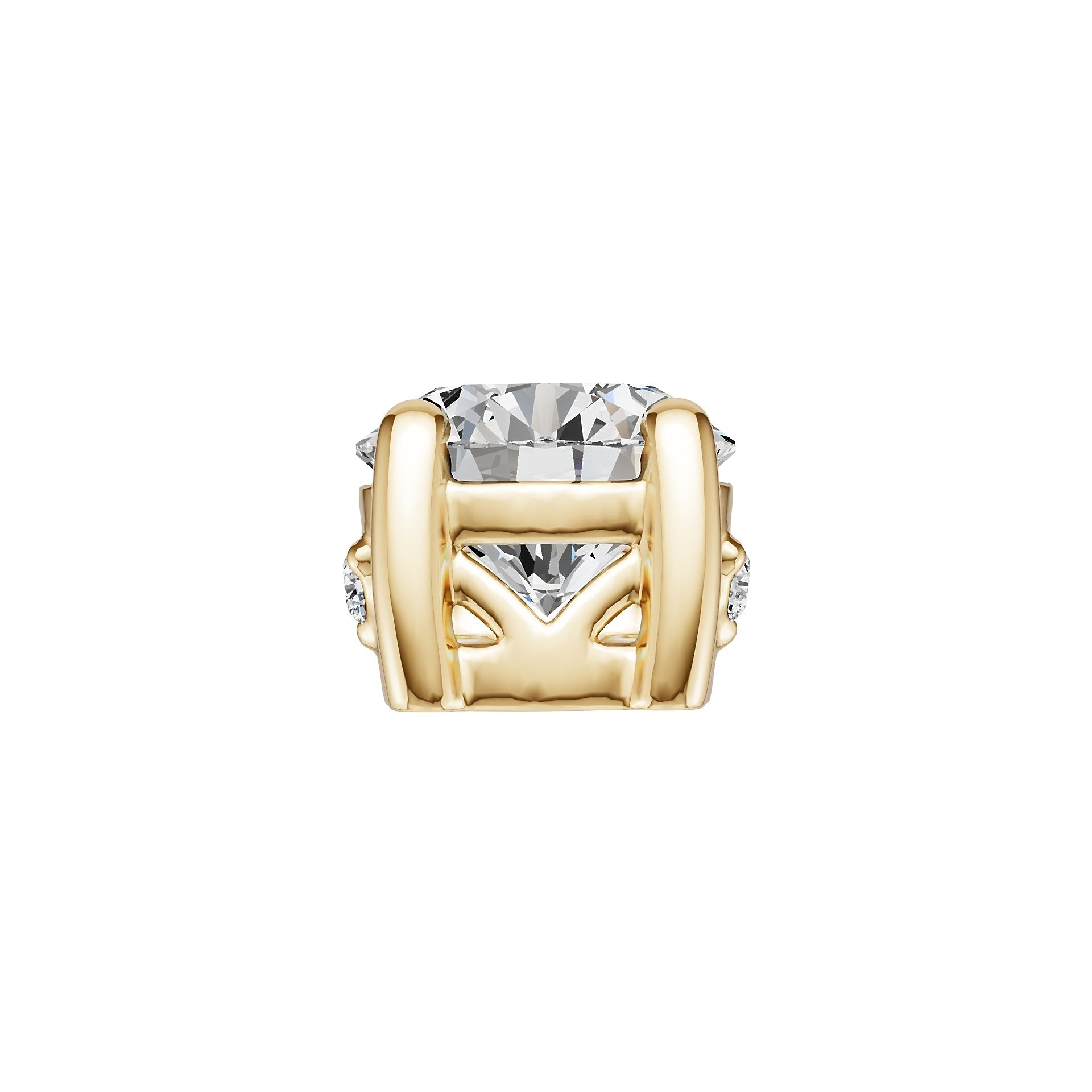 14K Gold Semi Mount Pendant Setting Round Ro 5x5mm Diamond Accent Syz Jewelry
