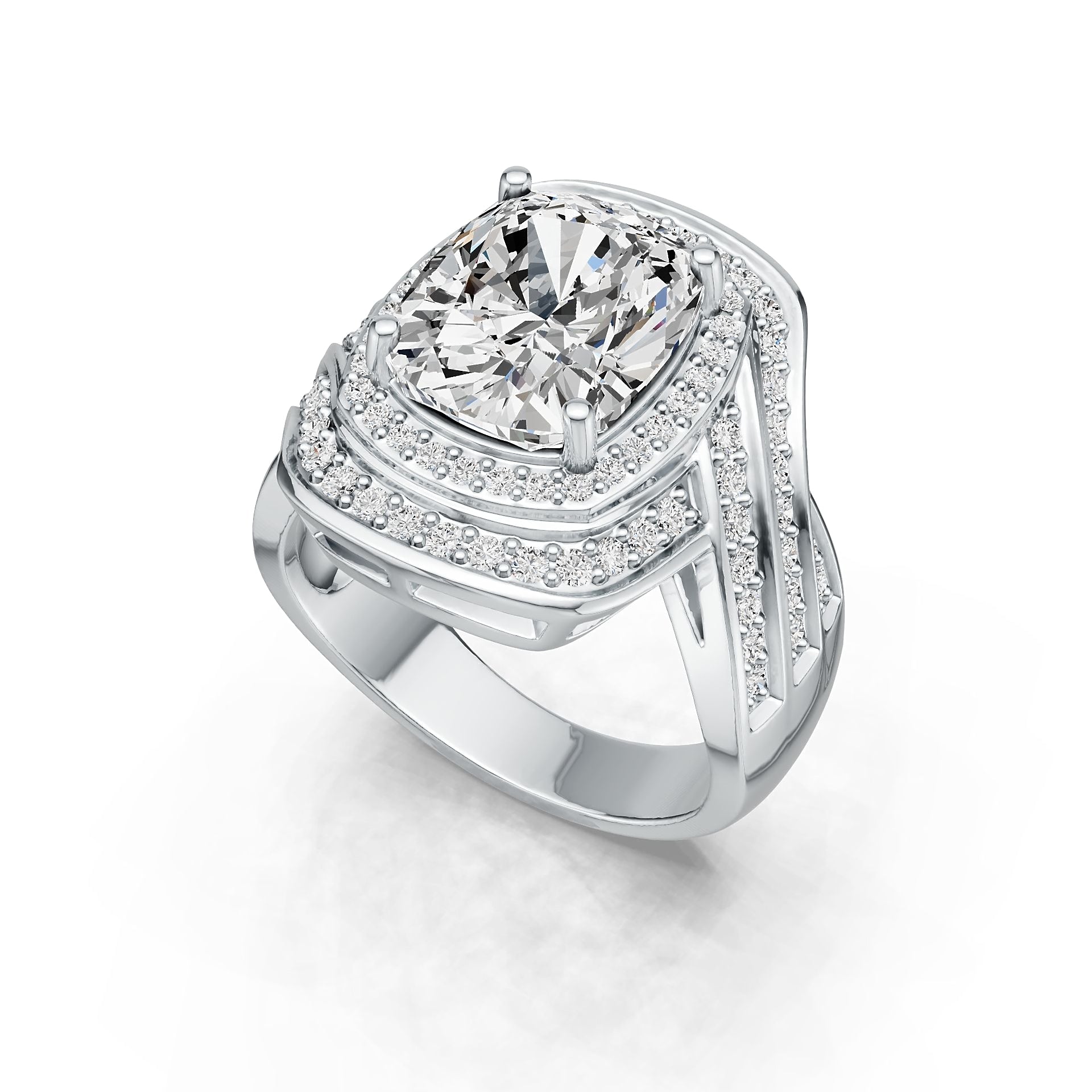 Sterling Silver Semi Mount Ring Setting Cushion CU 11X9mm DHJ