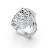 Sterling Silver Semi Mount Ring Setting Cushion CU 11X9mm DHJ