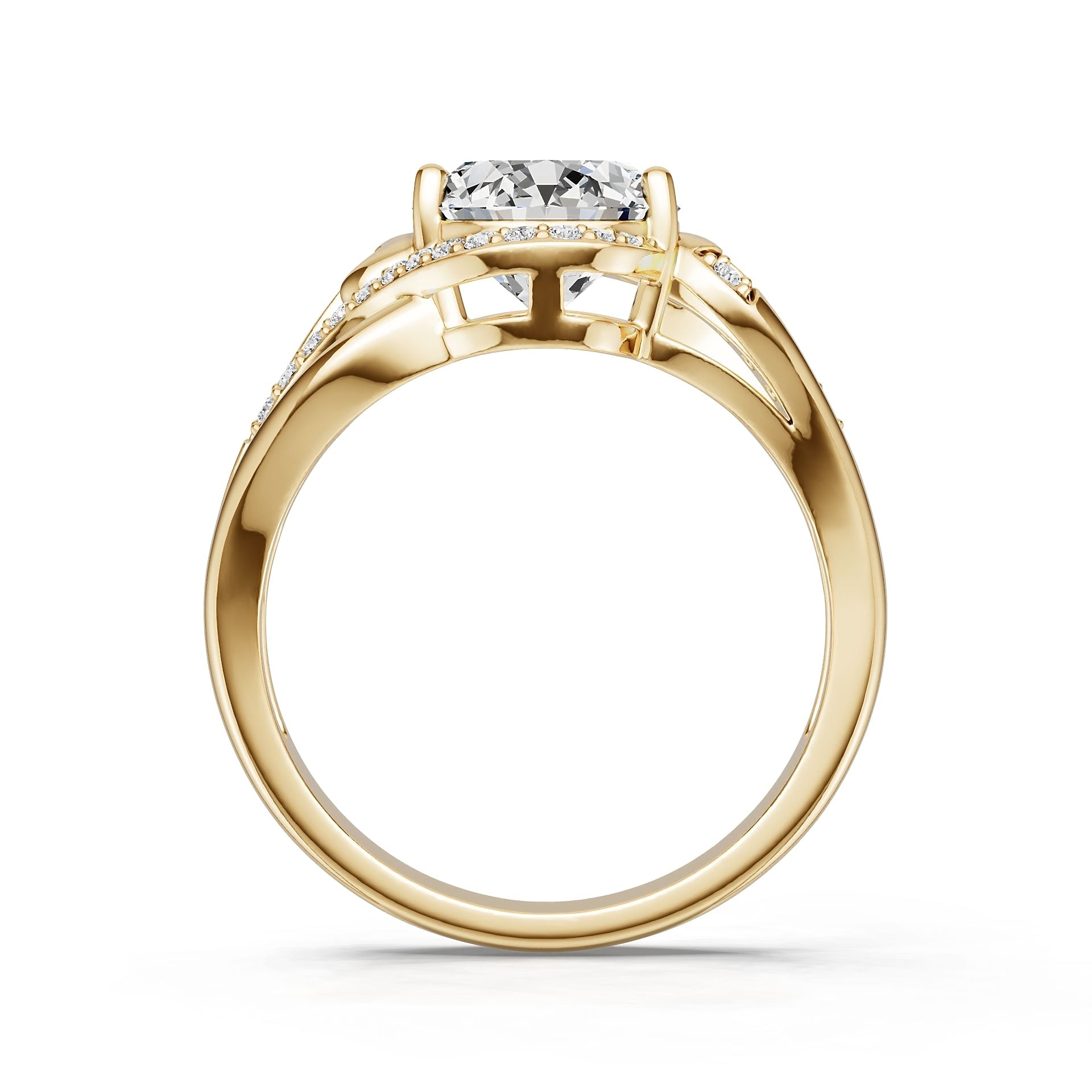 18K Gold Semi Mount Ring Setting Round Ro 5x9mm Diamond Accent Syz Jewelry