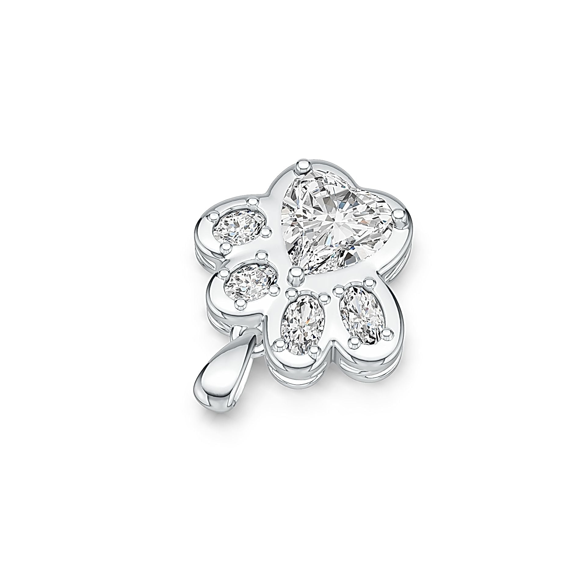 18K Gold Semi Mount Pendant Setting Heart HT 8X8mm OV 5X3mm OV 4X3mm DHJ
