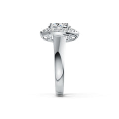 18K Gold Semi Mount Ring Setting Oval OV 8X6mm Double Halo Diamond Accent DHJ