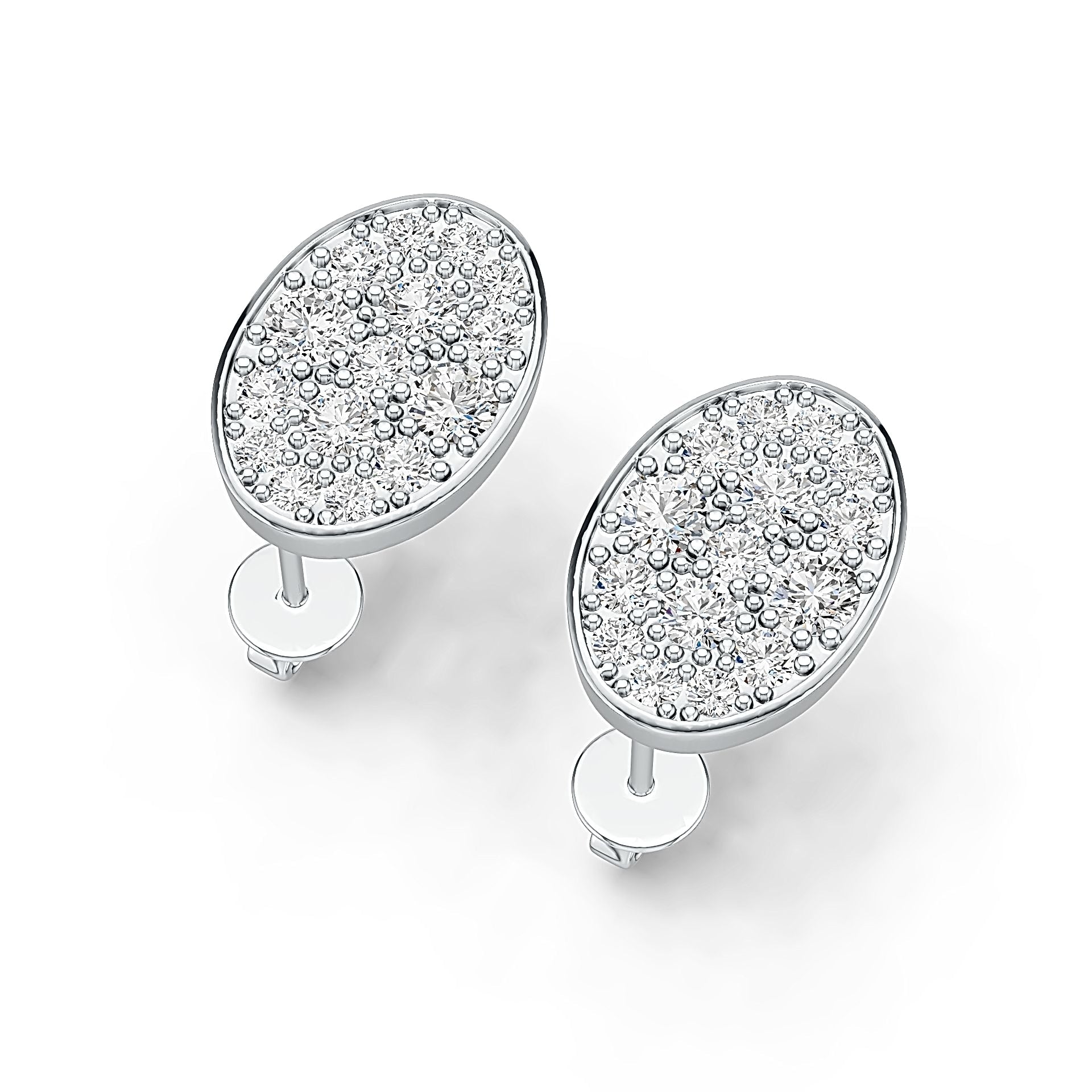 Platinum Semi Mount Earrings Setting Round RD 3.5mm Diamond Accent DHJ