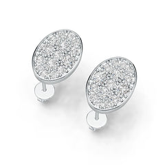 Platinum Semi Mount Earrings Setting Round RD 3.5mm Diamond Accent DHJ