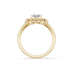 18K Gold Semi Mount Ring Setting Emerald Em 8x6mm Diamond Accent Syz Jewelry