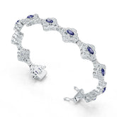 Sterling Silver Semi Mount Tennis Bracelet Setting Oval OV 5X3mm 7" Topaz Syzjewelry