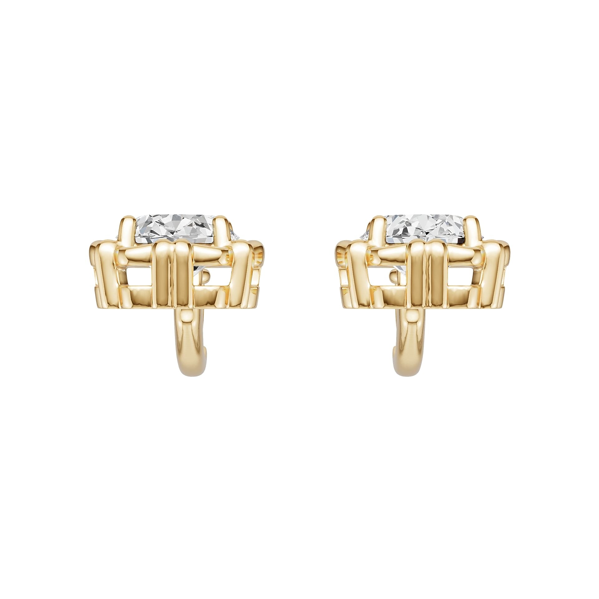 18K Gold Semi Mount Earrings Setting Oval Ov 8x6mm Diamond Accent Syz Jewelry