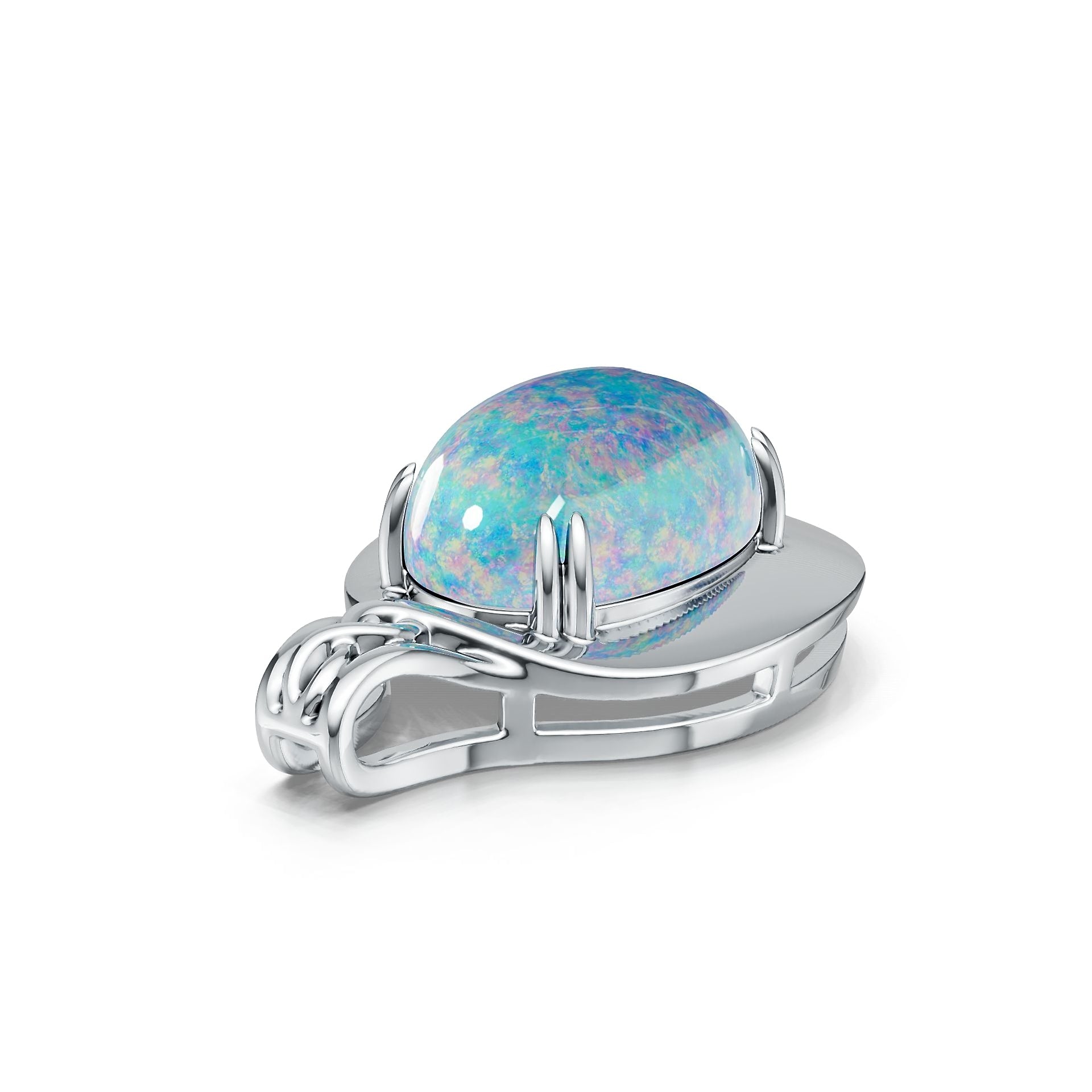 Sterling Silver Semi Mount Pendant Setting Oval OV 14X10mm Cabochon DHJ