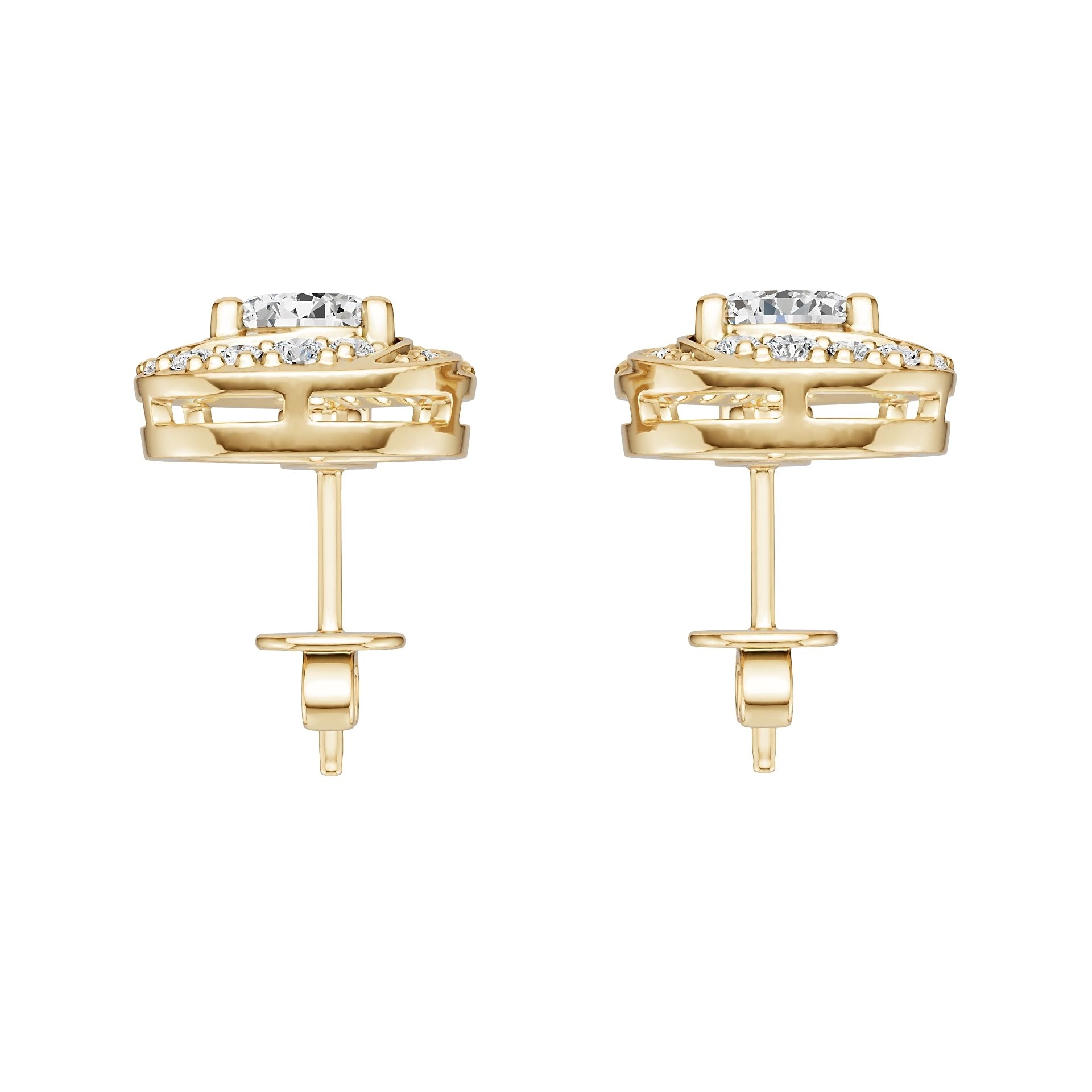 10K Gold Semi Mount Earrings Setting Pear Pe 5x5mm Moissanite Accent Syz Jewelry