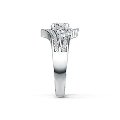 Platinum Semi Mount Ring Setting Round RD 6x6mm Diamond Accent DHJ