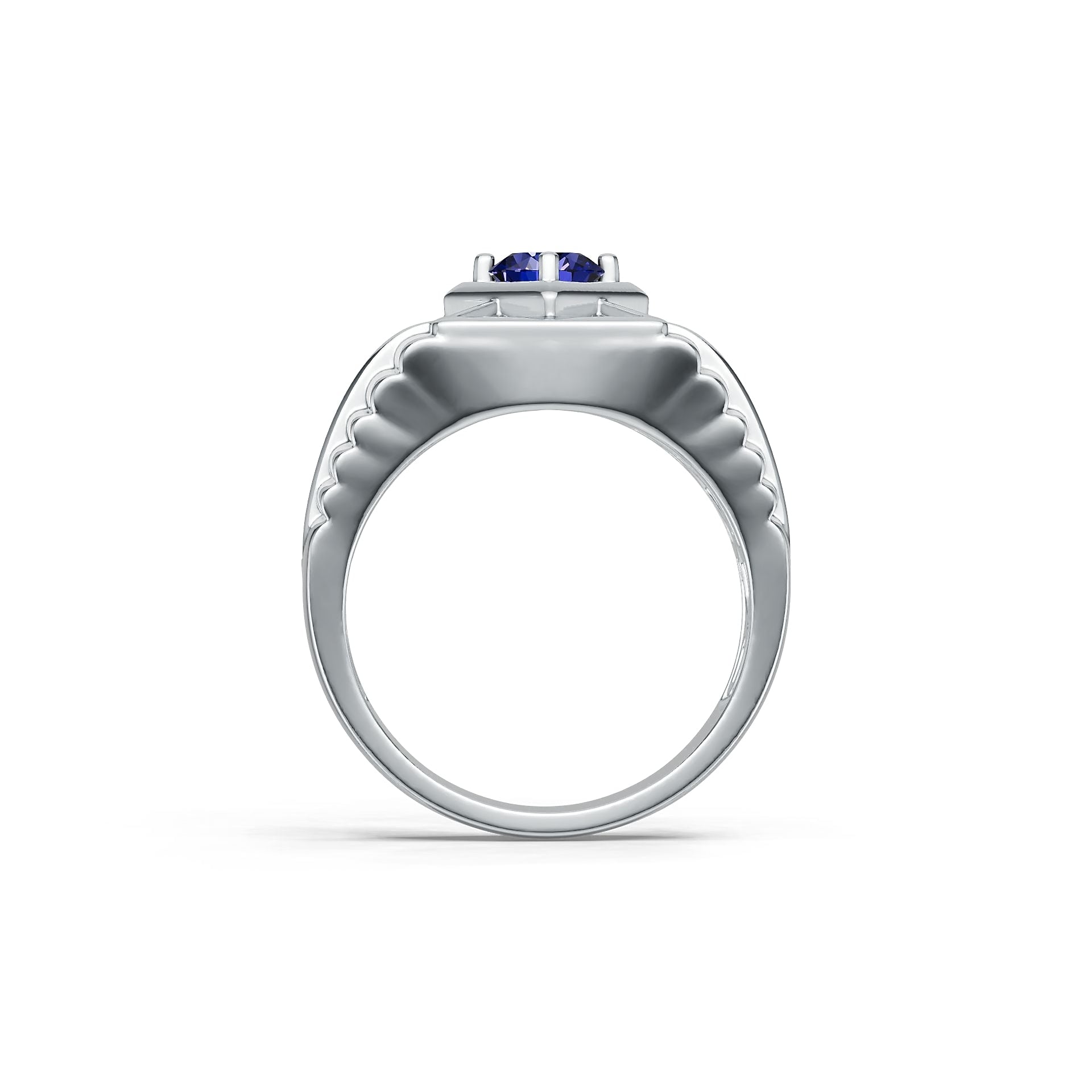 Men's Sterling Silver Semi Mount Ring Setting Round RD 6x6mm DHJ