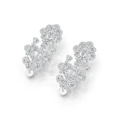 Platinum Semi Mount Earrings Setting Pear PE 5X3mm Diamond Accent DHJ
