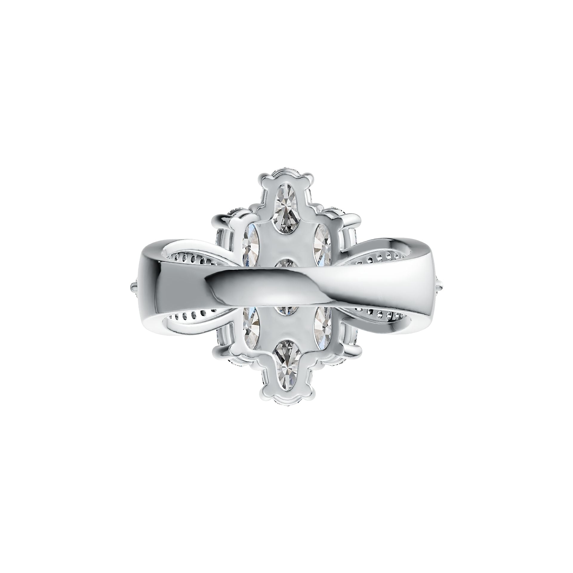 10K Gold Semi Mount Ring Setting Oval OV 6X4mm with White Topaz Moissanite Accent DHJ