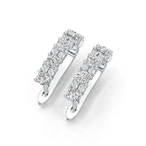 Sterling Silver Earrings Huggie Hoop with White Topaz or Moissanite Syzjewelry