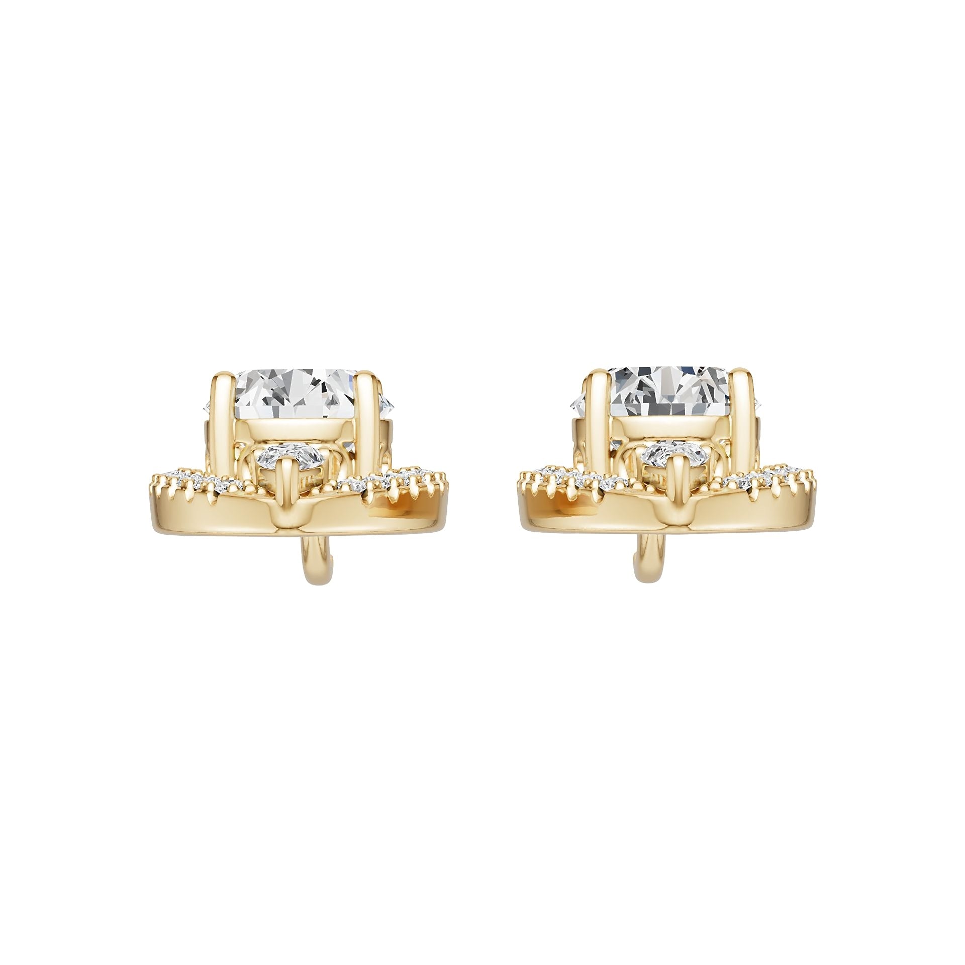 Platinum Semi Mount Earrings Setting Round Ro 5x9mm Diamond Accent Syz Jewelry
