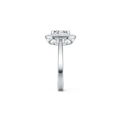 14K Gold Semi Mount Ring Setting Oval OV 8X6mm Halo Diamond Accent DHJ