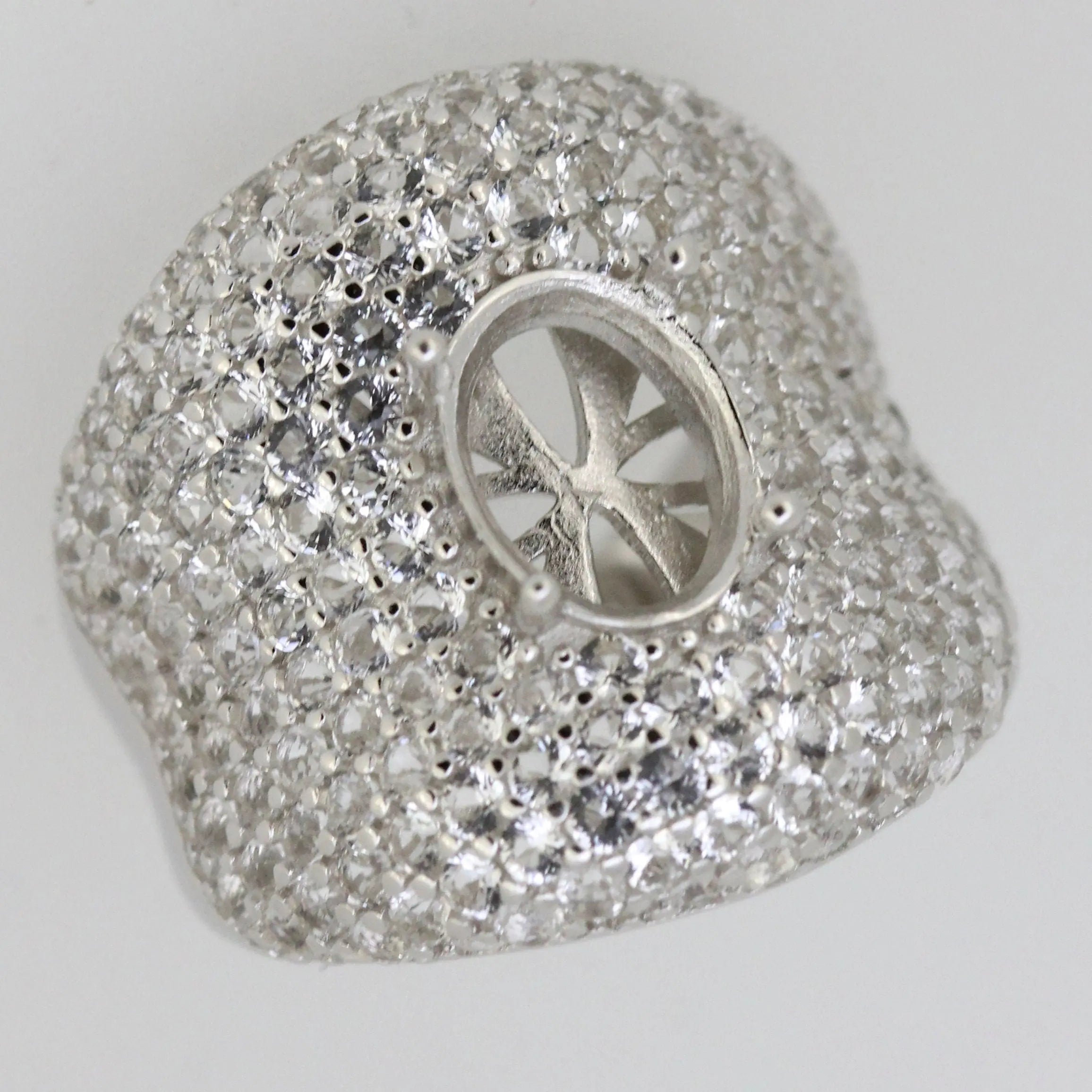 14K Gold Semi Mount Ring Setting Oval OV 10X8mm Dome Ring Bling Bling Diamond Moissanite Ring Diamond Accent DHJ