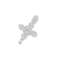 14K Gold Semi Mount Pendant Setting Heart HT 5X5mm PE 5X4mm RD 4X4mm Diamond Accent DHJ