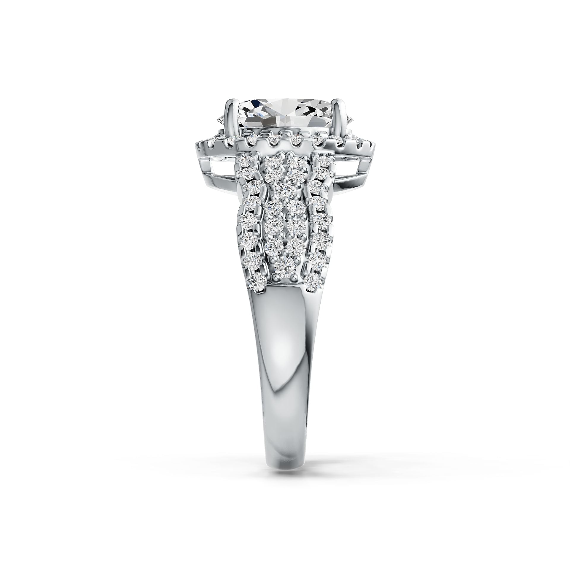 10K Gold Semi Mount Ring Setting Oval OV 9X7mm Moissanite Accent DHJ