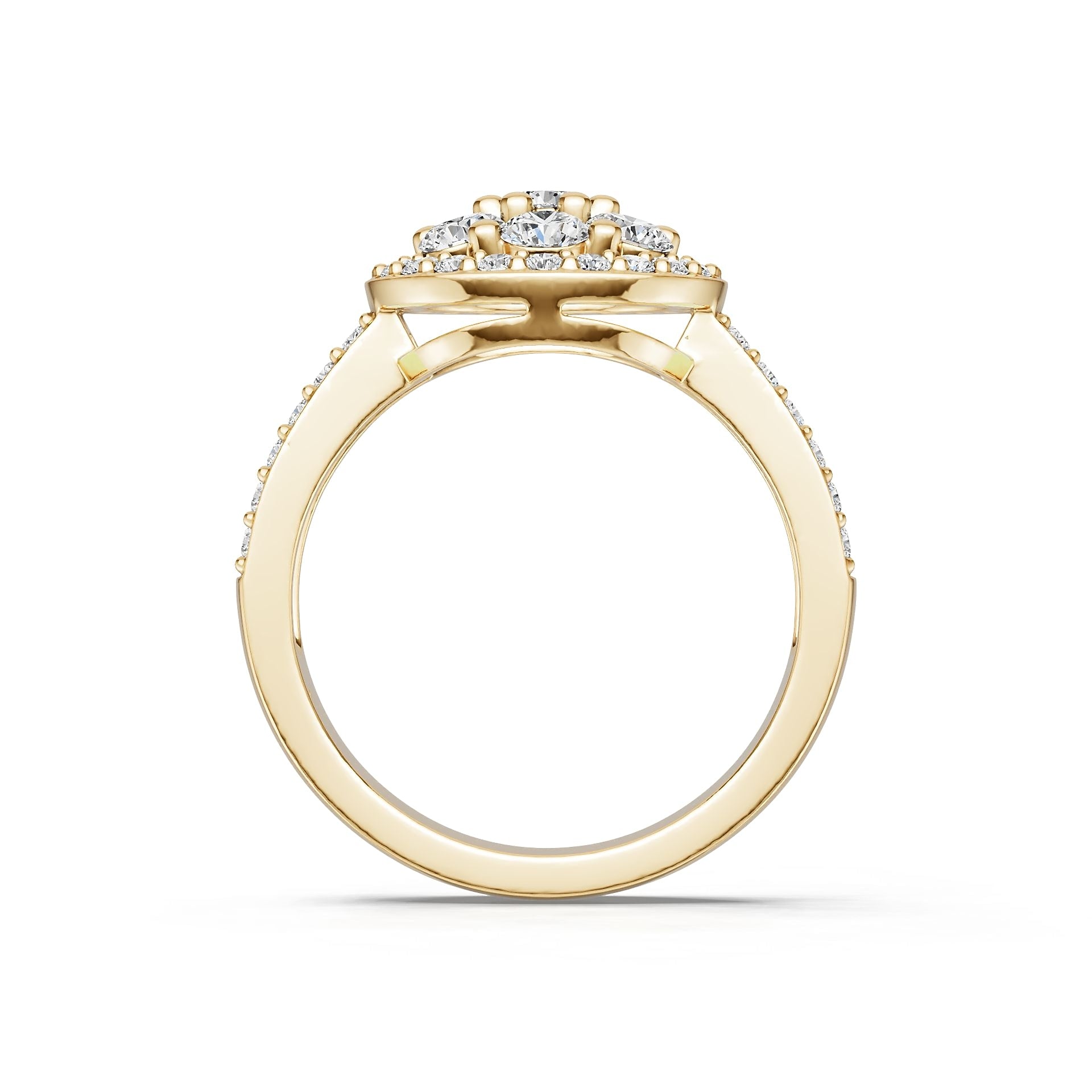 18K Gold Semi Mount Ring Setting Round Ro 3x3mm Diamond Accent Syz Jewelry