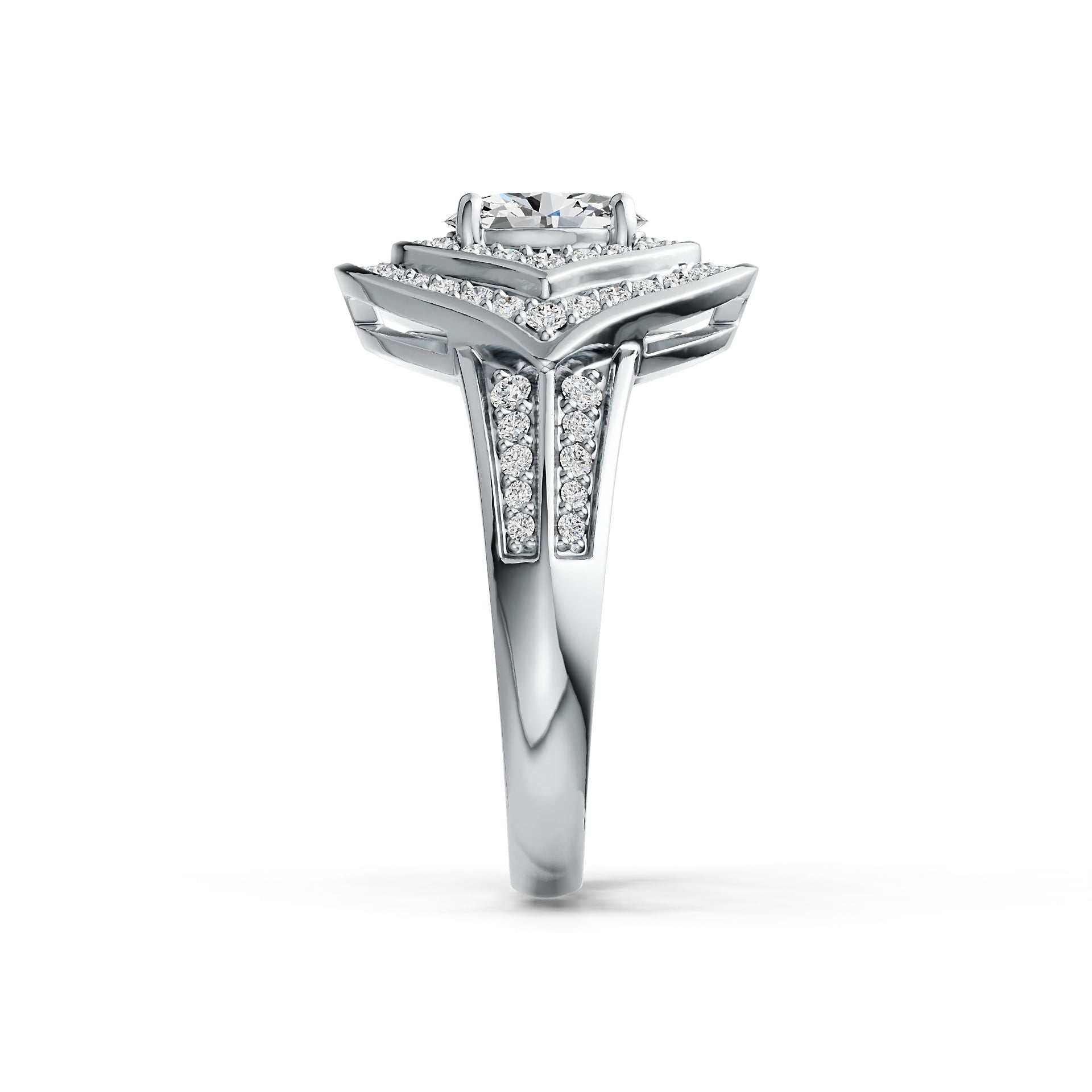 Platinum Semi Mount Ring Setting Oval OV 7X5mm Diamond Accent DHJ