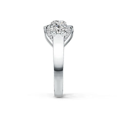 Platinum Semi Mount Ring Setting Oval OV 5X4mm Diamond Accent DHJ