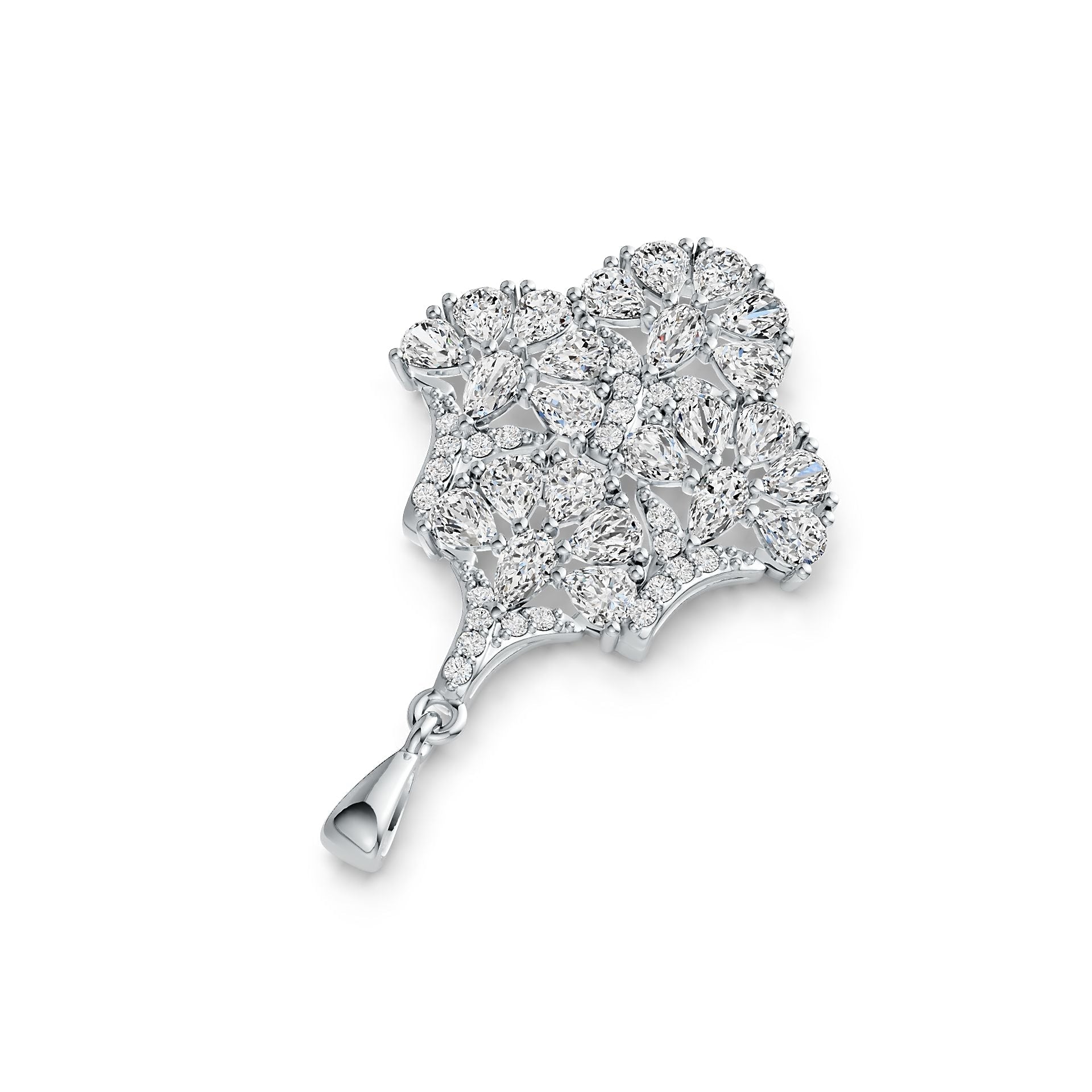 Platinum Semi Mount Pendant Setting Pear PE 4x3mm PE 5x3mm Diamond Accent DHJ