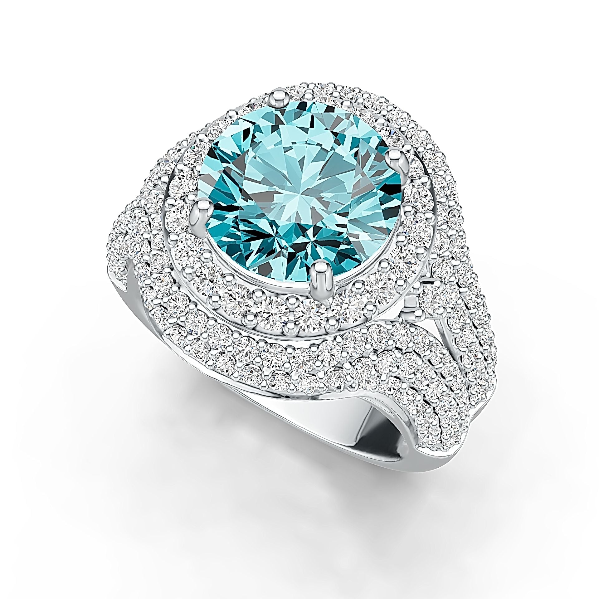 Sterling Silver Semi Mount Ring Setting Round RD 10x10mm White Topaz DHJ