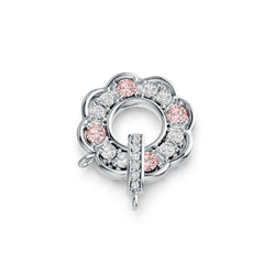 Sterling SilverPendant Setting with White Topaz or Moissanite Flower Theme Syzjewelry