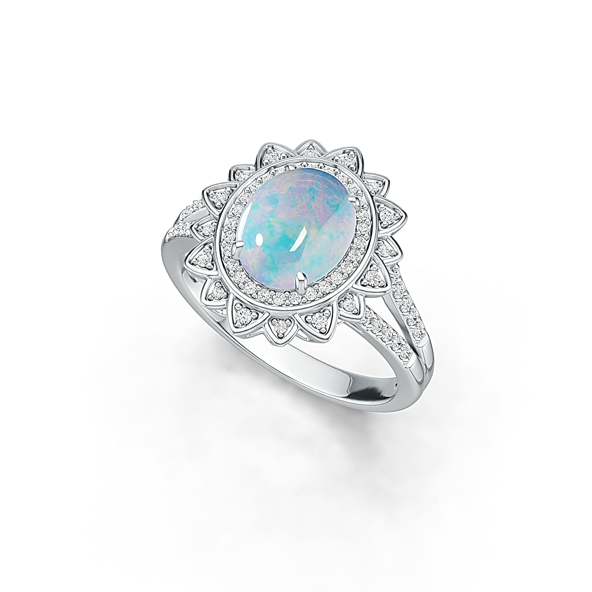 Sterling Silver Semi Mount Ring Setting Oval OV 10X8mm Cabochon DHJ