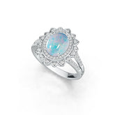 Sterling Silver Semi Mount Ring Setting Oval OV 10X8mm Cabochon DHJ