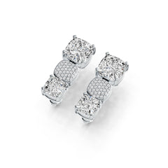 Sterling Silver Semi Mount Earrings Setting Cushion CU 11X9mm DHJ