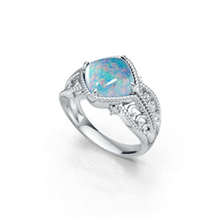 Sterling Silver Semi Mount Ring Setting Cushion CU 10X10mm Cabochon DHJ
