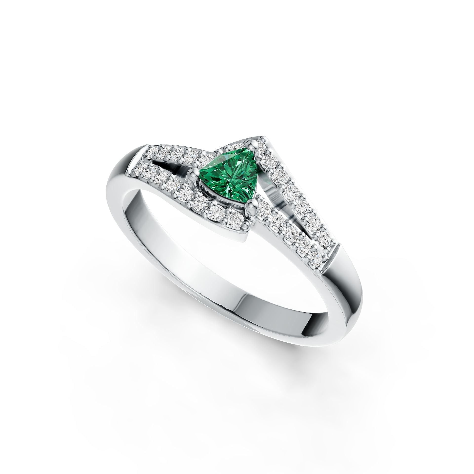 Sterling Silver Semi Mount Ring Setting Trillion TR 4x4mm Bypass Shank Syzjewelry