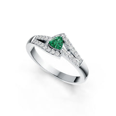 Sterling Silver Semi Mount Ring Setting Trillion TR 4x4mm Bypass Shank Syzjewelry