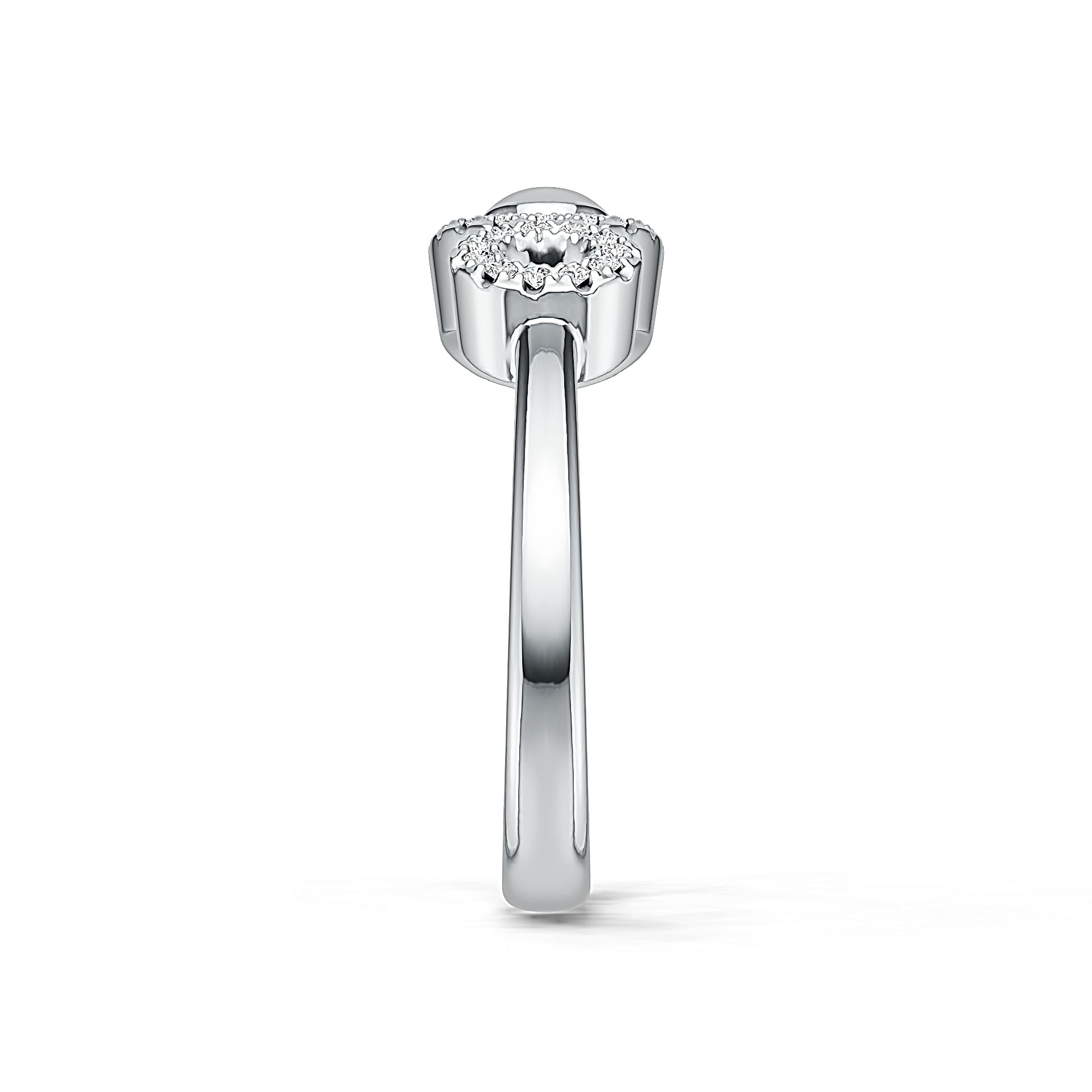 Platinum Semi Mount Ring Setting Round RD 1.0mm Diamond Accent DHJ