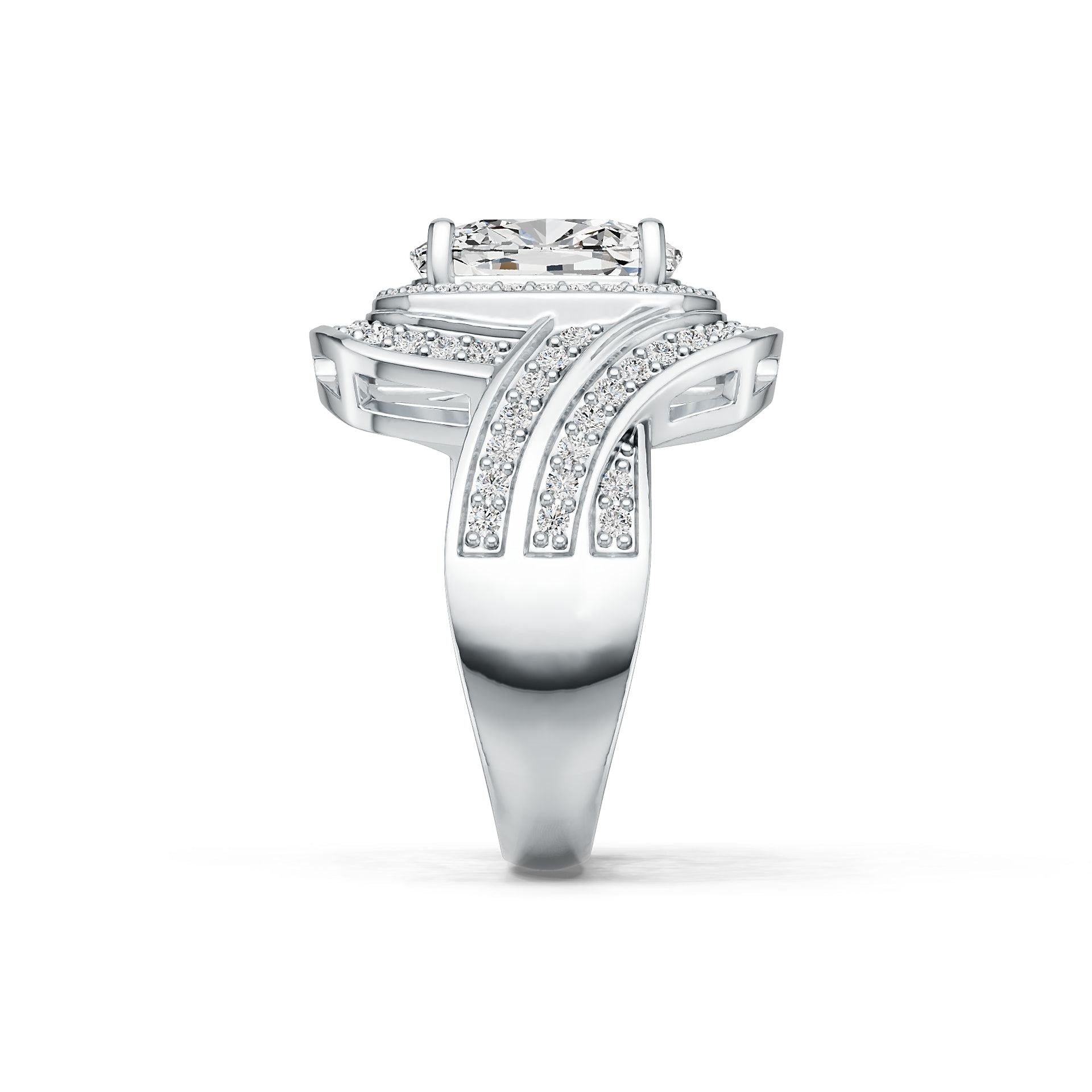 Platinum Semi Mount Ring Setting Cushion CU 11X9mm Diamond Accent DHJ