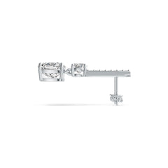 14K Gold Semi Mount Earrings Setting Cushion CU 10X10mm RD 6X6mm Diamond Accent DHJ