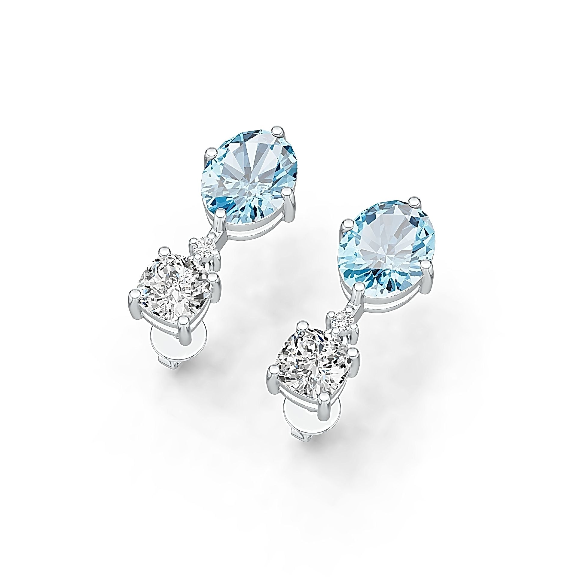 Sterling Silver Semi Mount Earrings Setting Oval OV 10X8mm CU 6X6mm DHJ