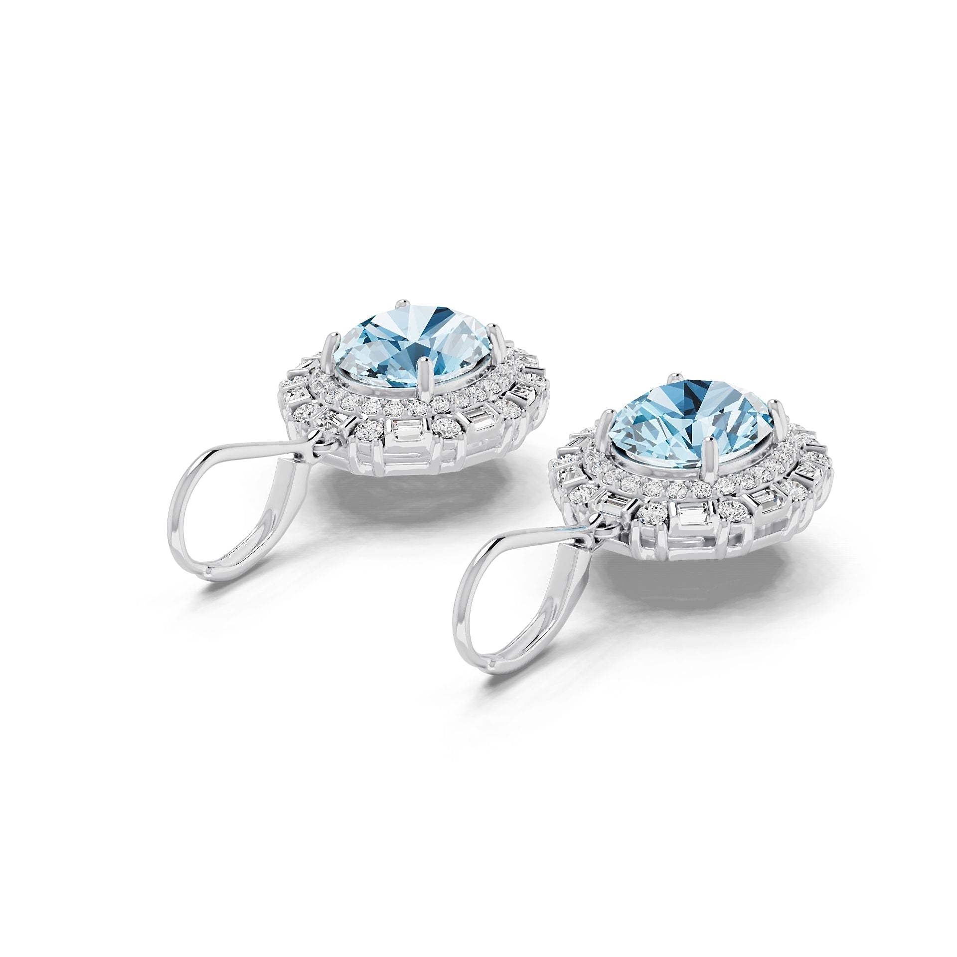 Sterling Silver Semi Mount Earrings Setting Oval OV 11x9mm with White Topaz Syzjewelry