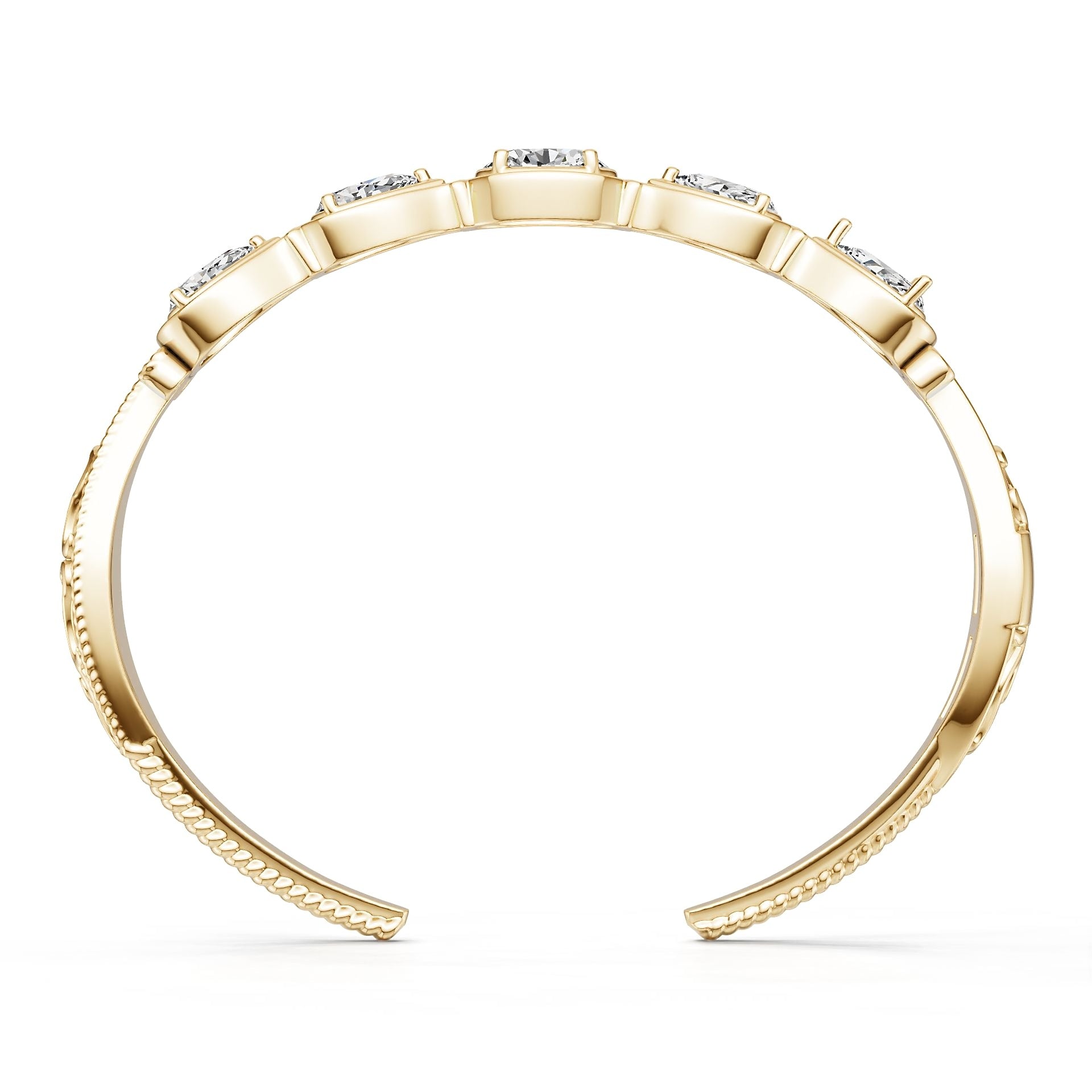 14K Gold Semi Mount Bracelet Setting Round Ro 5x7mm Diamond Accent Syz Jewelry