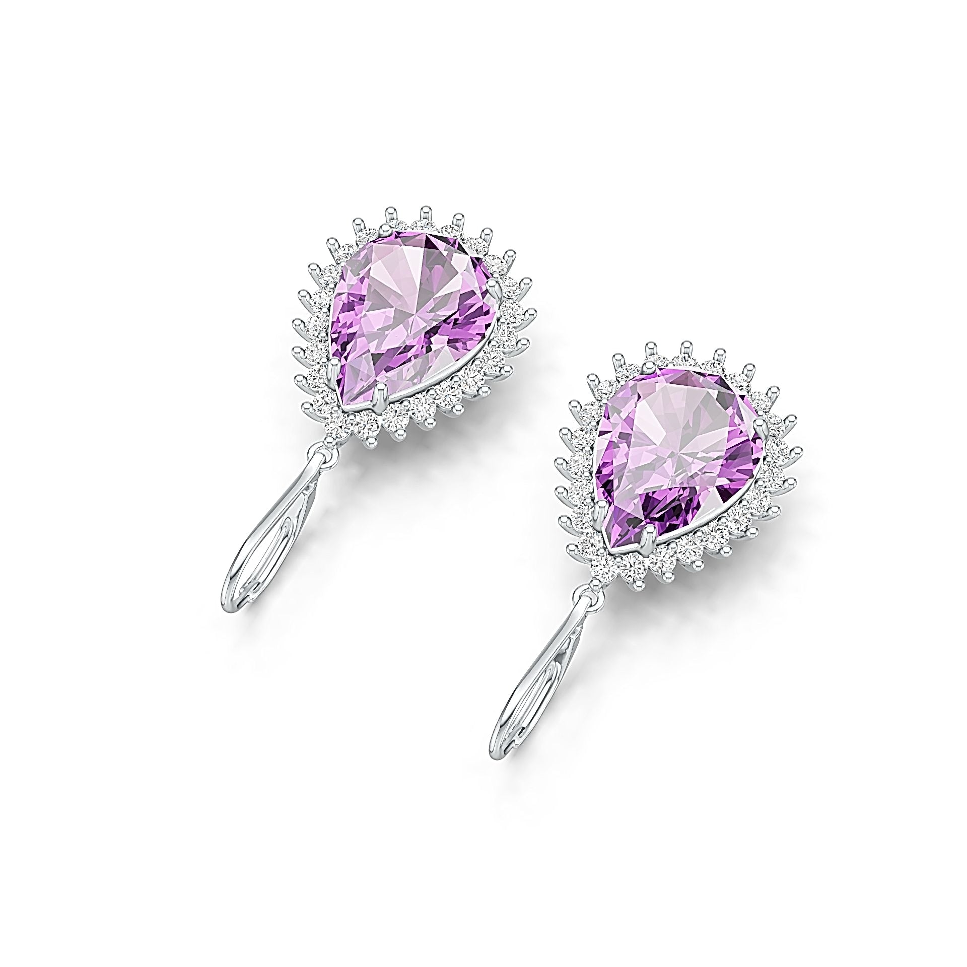 Sterling Silver Semi Mount Earrings Setting Pear PE 12X16mm DHJ