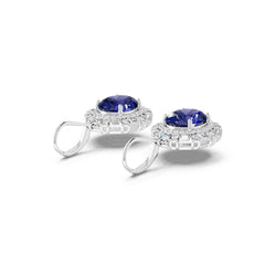 Sterling Silver Semi Mount Earrings Setting Oval OV 11x9mm with White Topaz Syzjewelry