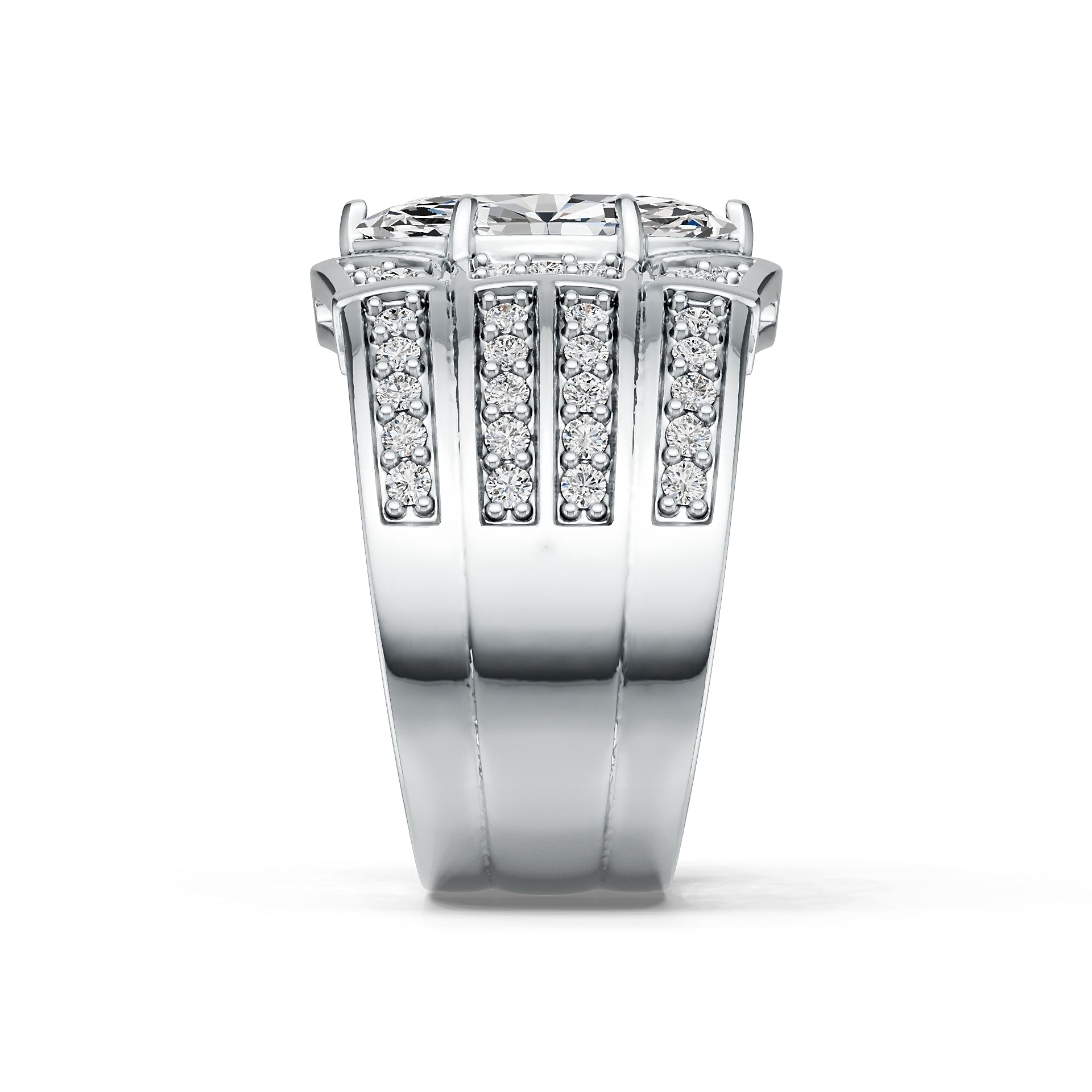 10K Gold Semi Mount Ring Setting Marquise MQ 14X7mm with Moissanite Accent DHJ
