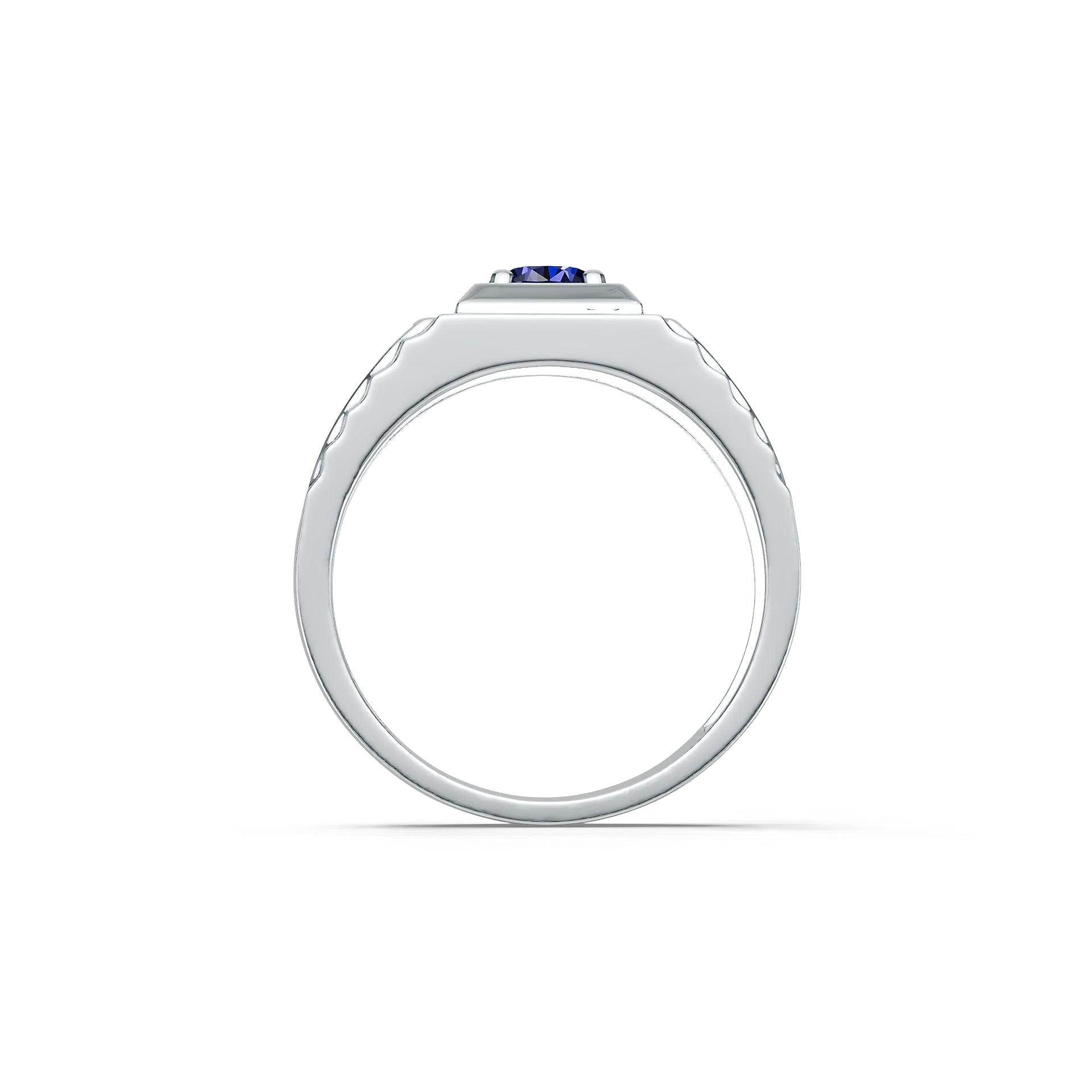 Men's Sterling Silver Semi Mount Ring Setting Round RD 5x5mm White Topaz Syzjewelry