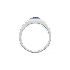 Men's Sterling Silver Semi Mount Ring Setting Round RD 5x5mm White Topaz Syzjewelry