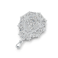 Sterling Silver Semi Mount Pendant Setting Oval OV 7X5mm with White Topaz DHJ