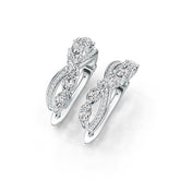 Sterling Silver Semi Mount Earrings Setting Oval OV 5X3mm with White Topaz Syzjewelry