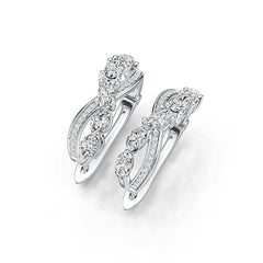 Sterling Silver Semi Mount Earrings Setting Oval OV 5X3mm with White Topaz Syzjewelry